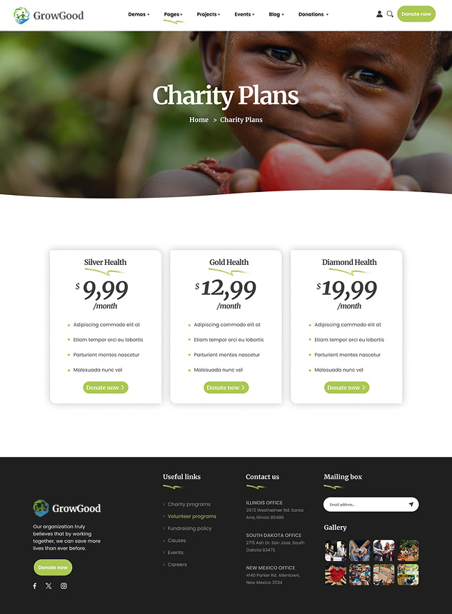 Charity Plans